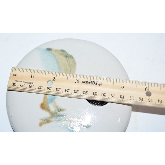 Vtg Georgetown Pottery Maine Glazed Porcelain Flower Frog Vase Abstract Design - Picture 2 of 6